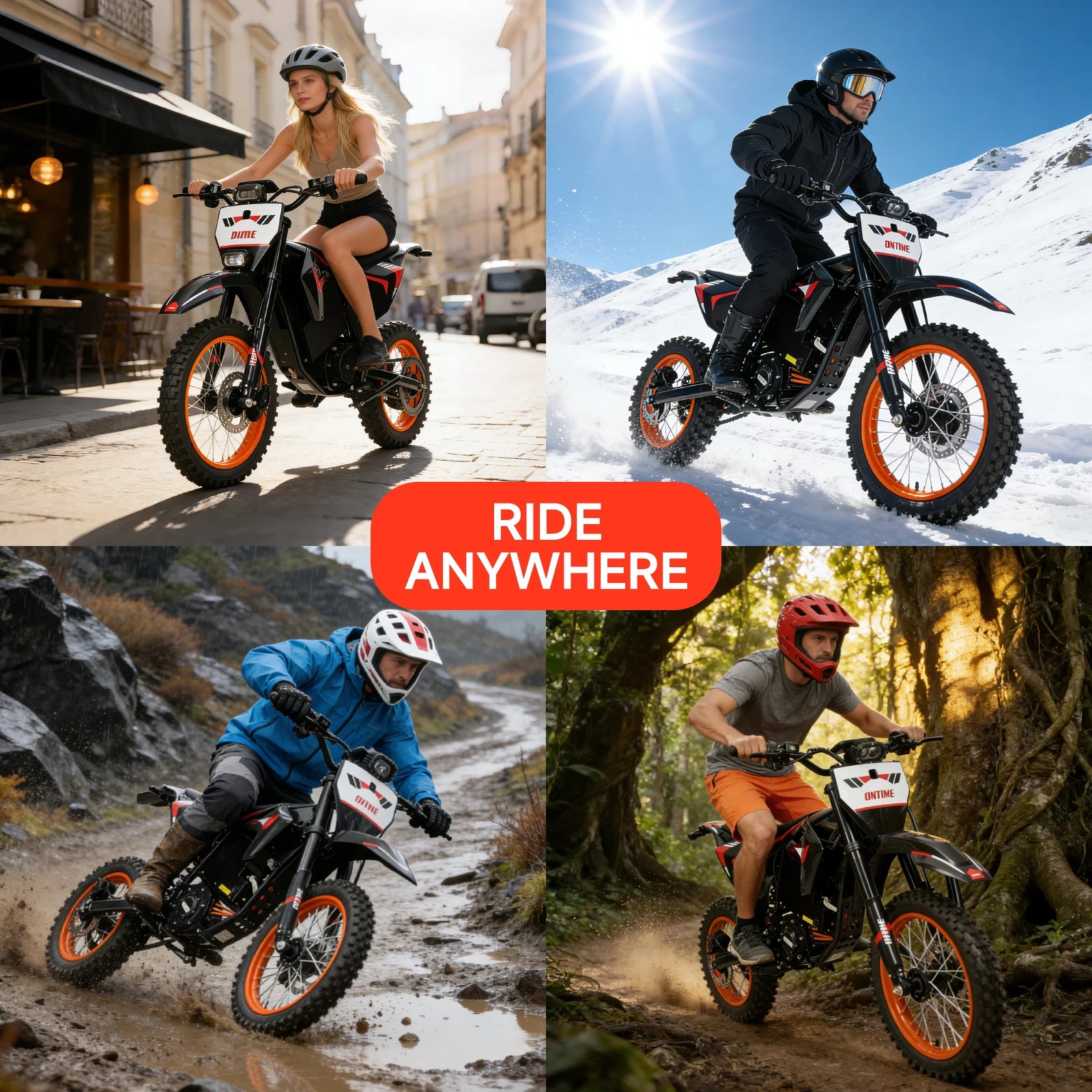Electric Dirt Bike 4500W Peak&Up to 60 Miles 50MPH 60V 28.8Ah Battery E-Bike 14/12" Fat Tire Electric Motorcycle