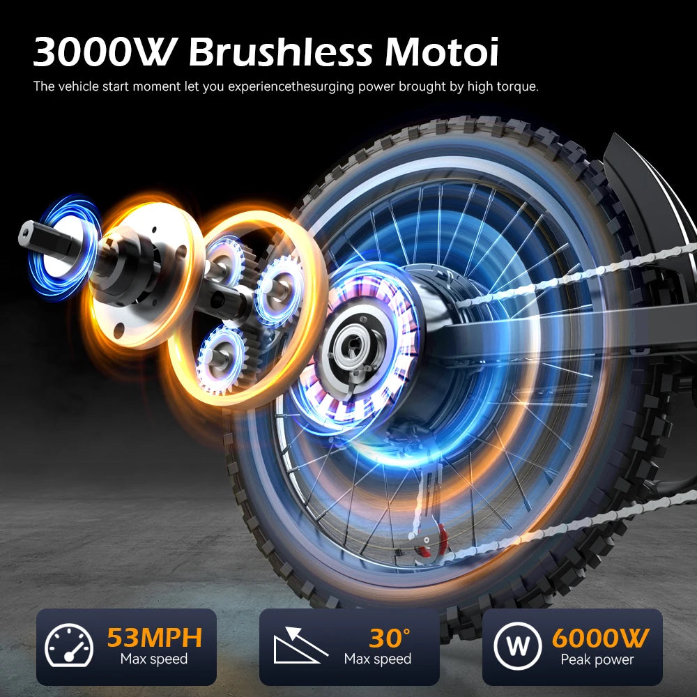 FVKING E6 Ultra Electric Bike 6000W Peak Electric Dirt Bike 60V30AH Battery 100km Speed 80Kmh Mountain Electric Motorcycle Adult