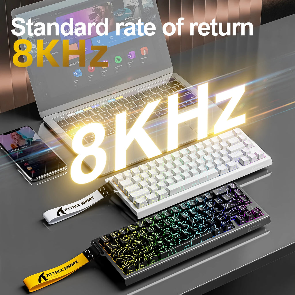 ATTACK SHARK X68HE X68Pro He Magnetic Mechanical Keyboard for Pro Gaming 0.01mm Rapid Trigg 8000Hz SOCD/Rs 0.125ms 128K Rate