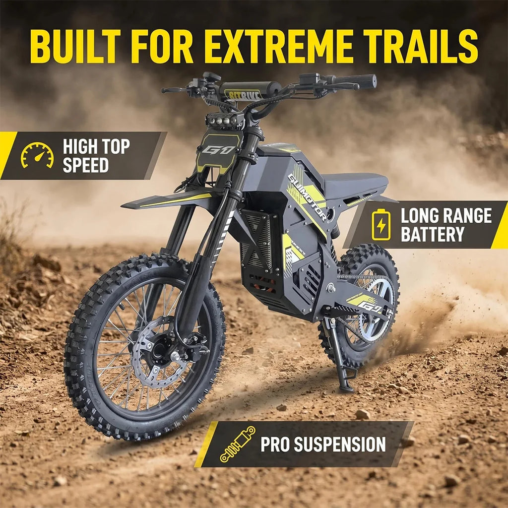 New G1 Electric ebike Dirt Bike 1500W 48V 20.8AH Electric Motorcycle Fat Tire Nitrogen Suspension E Dirt Bike for Teens and Adults