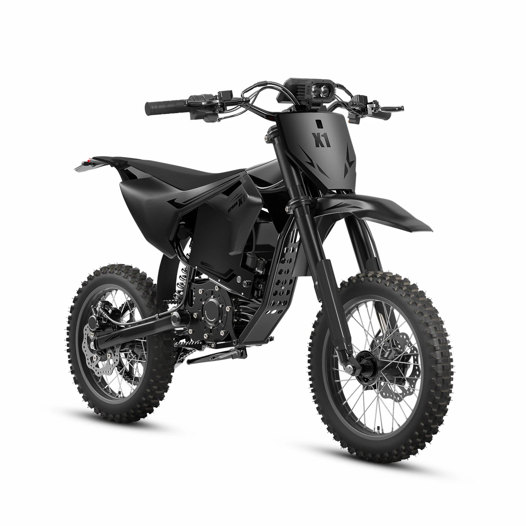 QRONGE X1 Spark Electric Dirt Bike 4500W Peak&Up to 60 Miles 50MPH 60V 28.8Ah Battery E-Bike 14"/12" Fat Tire Electric Motorcycle for Mountain Off-Road Teens Adults + 1 Year Warranty