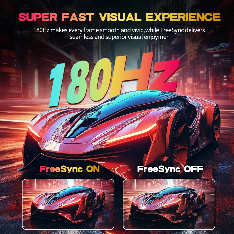 Gawfolk 27 inch Curved Gaming Monitor,180Hz PC Monitor Full HD 1080P, Frameless 1800R Computer Display with FreeSync & Eye-Care