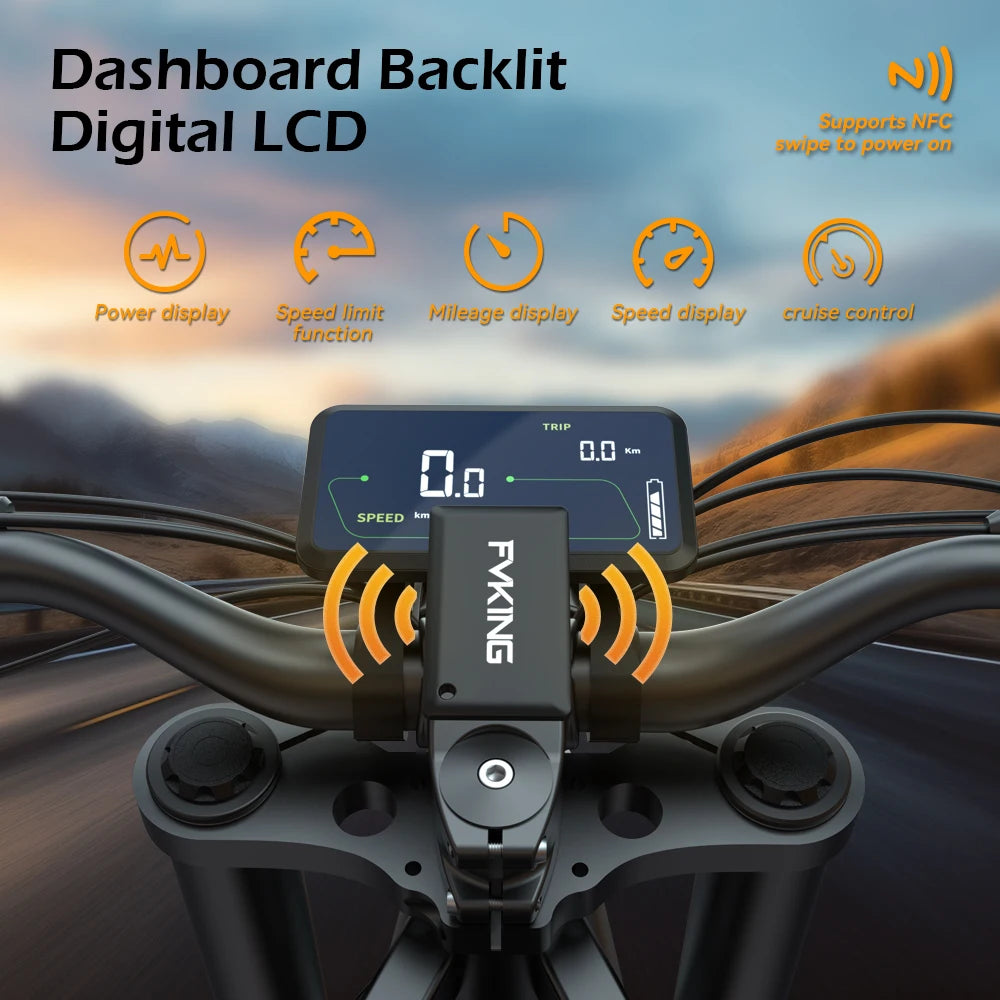 FVKING E6 Ultra Electric Bike 6000W Peak Electric Dirt Bike 60V30AH Battery 100km Speed 80Kmh Mountain Electric Motorcycle Adult