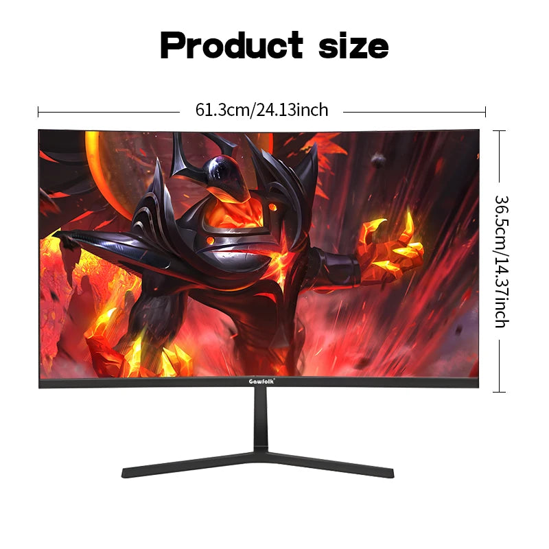Gawfolk 27 inch Curved Gaming Monitor,180Hz PC Monitor Full HD 1080P, Frameless 1800R Computer Display with FreeSync & Eye-Care
