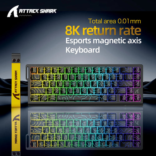 ATTACK SHARK X68HE X68Pro He Magnetic Mechanical Keyboard for Pro Gaming 0.01mm Rapid Trigg 8000Hz SOCD/Rs 0.125ms 128K Rate