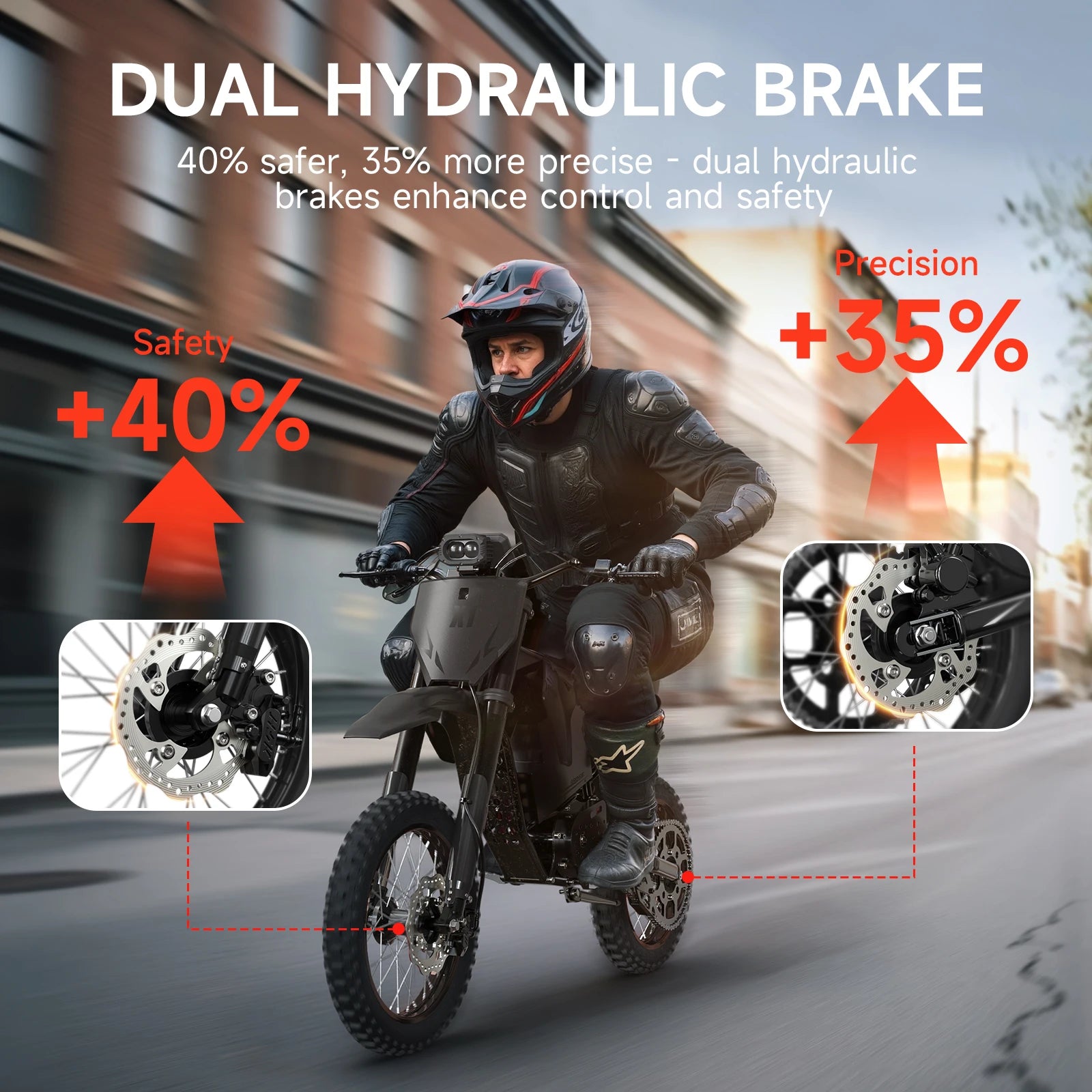 QRONGE X1 Spark Electric Dirt Bike 4500W Peak&Up to 60 Miles 50MPH 60V 28.8Ah Battery E-Bike 14"/12" Fat Tire Electric Motorcycle for Mountain Off-Road Teens Adults + 1 Year Warranty