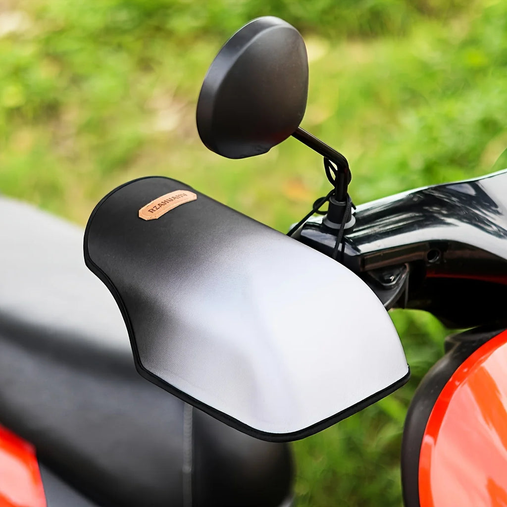 Summer Sun Protection Motorcycle Handlebar Covers, a Pair of Sunshade and Windshield Battery Car Waterproof Stereo Handguards, E