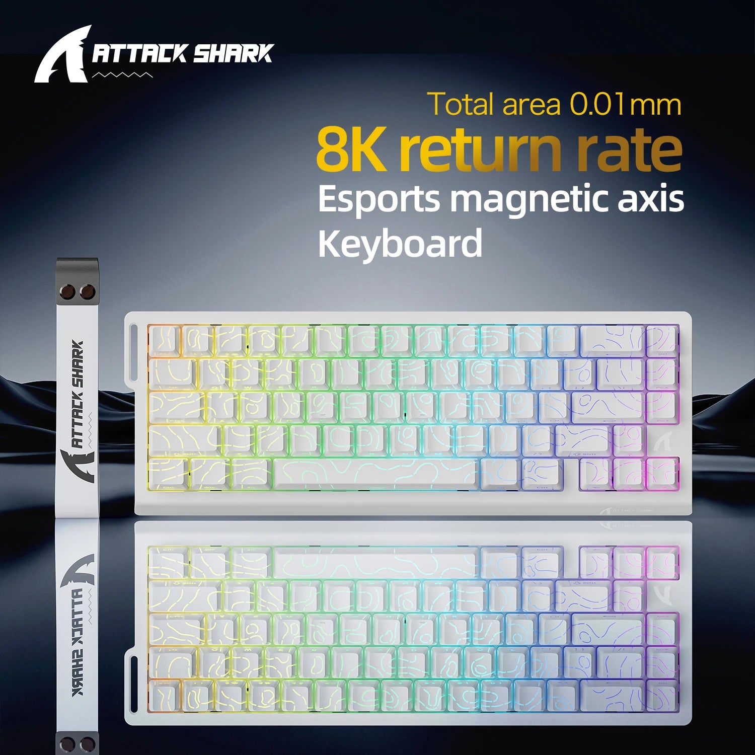 ATTACK SHARK X68HE X68Pro He Magnetic Mechanical Keyboard for Pro Gaming 0.01mm Rapid Trigg 8000Hz SOCD/Rs 0.125ms 128K Rate